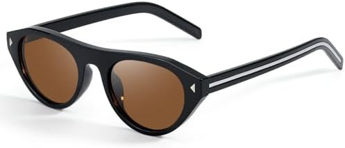 Oval Cat Eye Sunglasses for Women Trendy Retro Cateye Frame with UV Protection for Traveling or D... | Amazon (US)