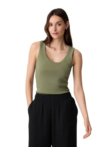 GAP Womens Ribbed Scoop Tank Walden Green L | Amazon (US)