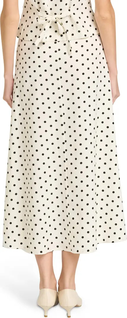 Blaire Dot Linen Blend Midi Skirt | Nordstrom