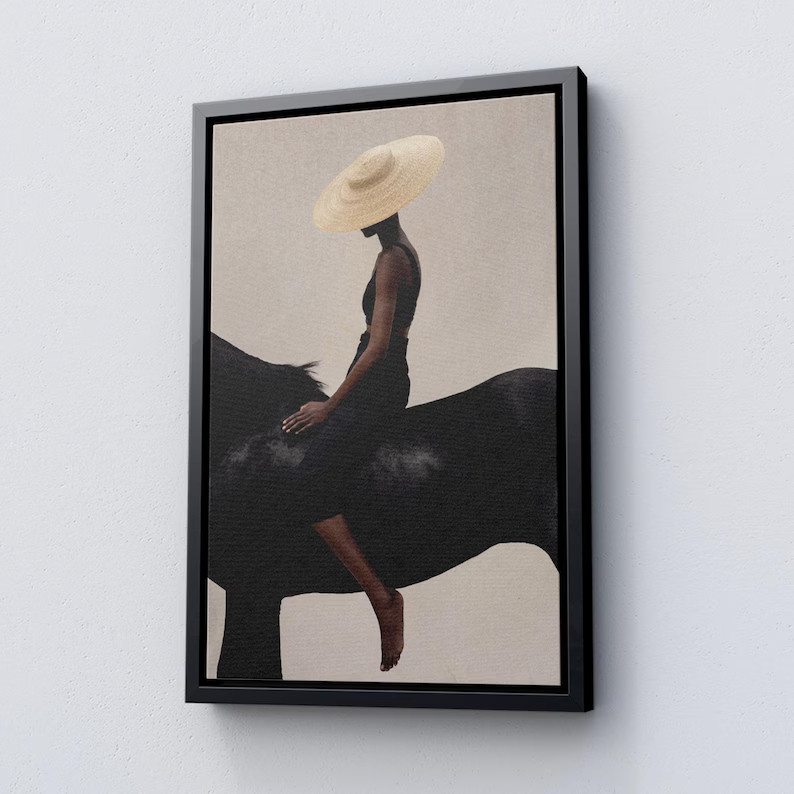 African Boho Canvas Wall Art, Black Woman Poster, Black Model Poster, Minimalist Woman Art, Fashi... | Etsy (US)