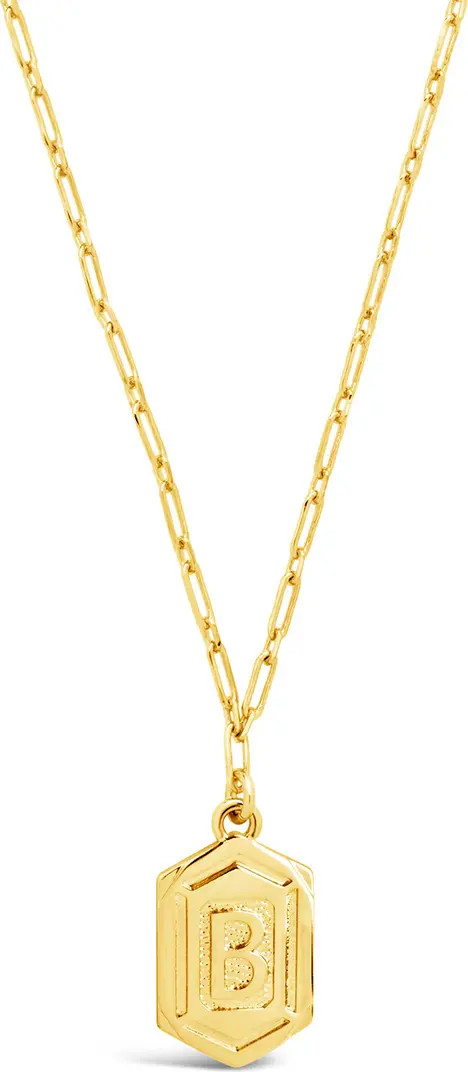 Hexagon Tag Initial Pendant Necklace | Nordstrom Rack