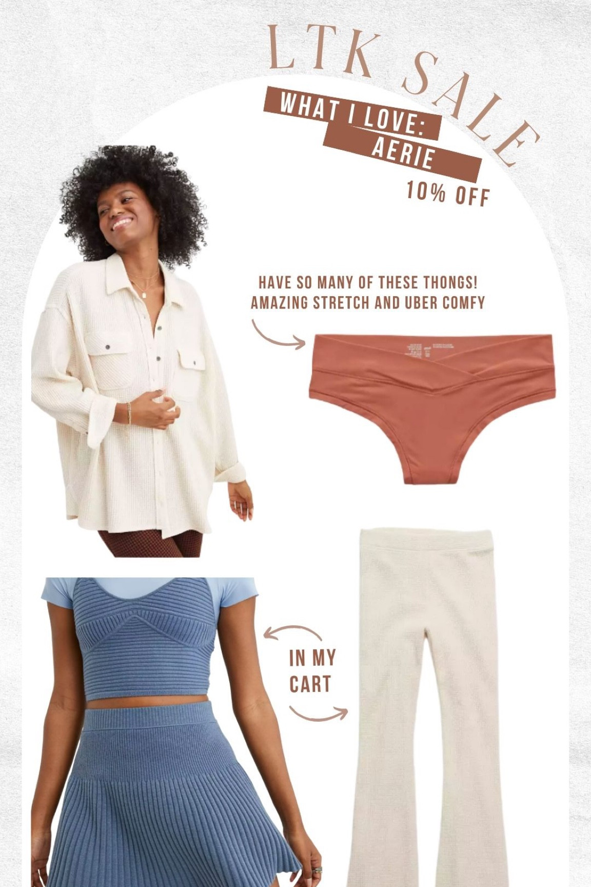 On sale at Aerie! Love their real me thongs…. sooo comfy. Great activewear and loungewear too! 

#LTKSeasonal #LTKsalealert