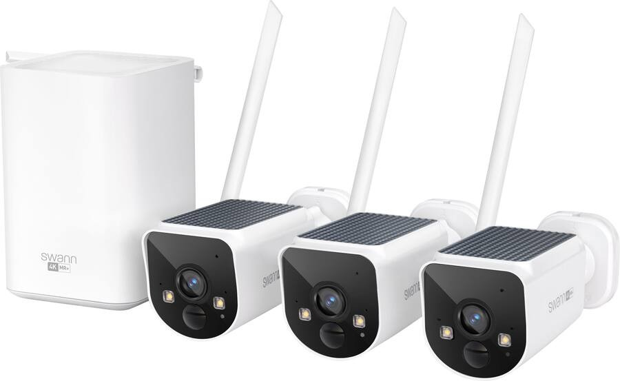Swann - MaxRanger4K Solar 3 Camera Security System, Forever Charged Solar Panel, Longest Wi-Fi Ra... | Best Buy U.S.