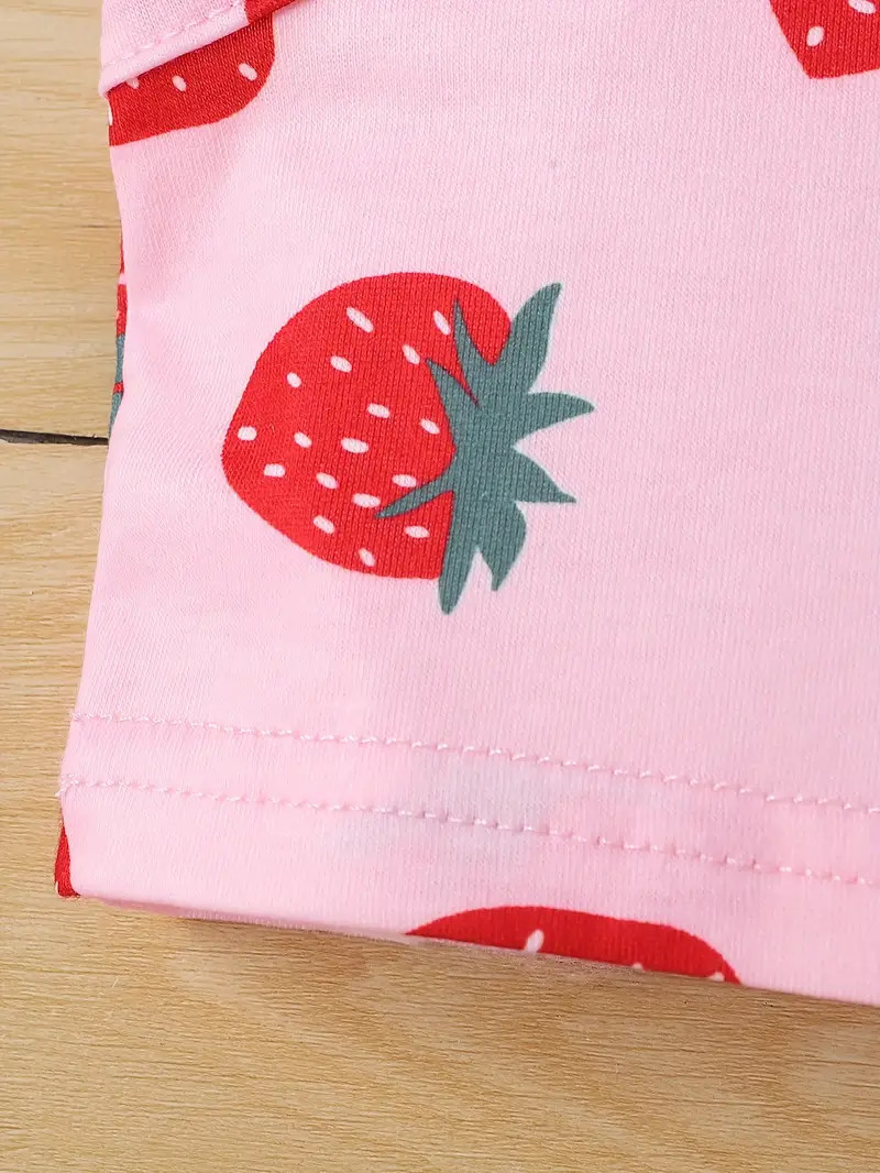 Infant Baby Girls Summer Baby Strawberry Print Bow Suspender - Temu | Temu Affiliate Program