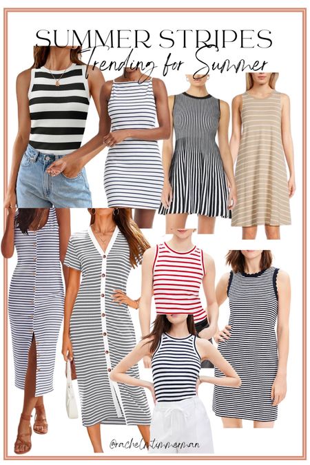 Stripes are so on trend for summer! The other day I shared a reel featuring some tank tops and I had on a striped dress. It was sold out, unfortunately, but I couldn’t believe how many asked about that dress! So I decided to find some other cute striped options that are all available. Love all of these! Target style, Walmart fashion, Amazon fashion and loft. 

LTK under 50. Stripes. Affordable fashion. Summer trends .

#LTKFindsUnder100 #LTKSeasonal #LTKSaleAlert