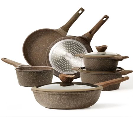 Carote Nonstick Granite Cookware Sets, 9 Pcs Brown Granite Pots and Pans Set, Induction Stone Kitchen Cooking Set Sale $69.99
(Regularly $84.99)

#LTKsalealert #LTKwedding #LTKhome