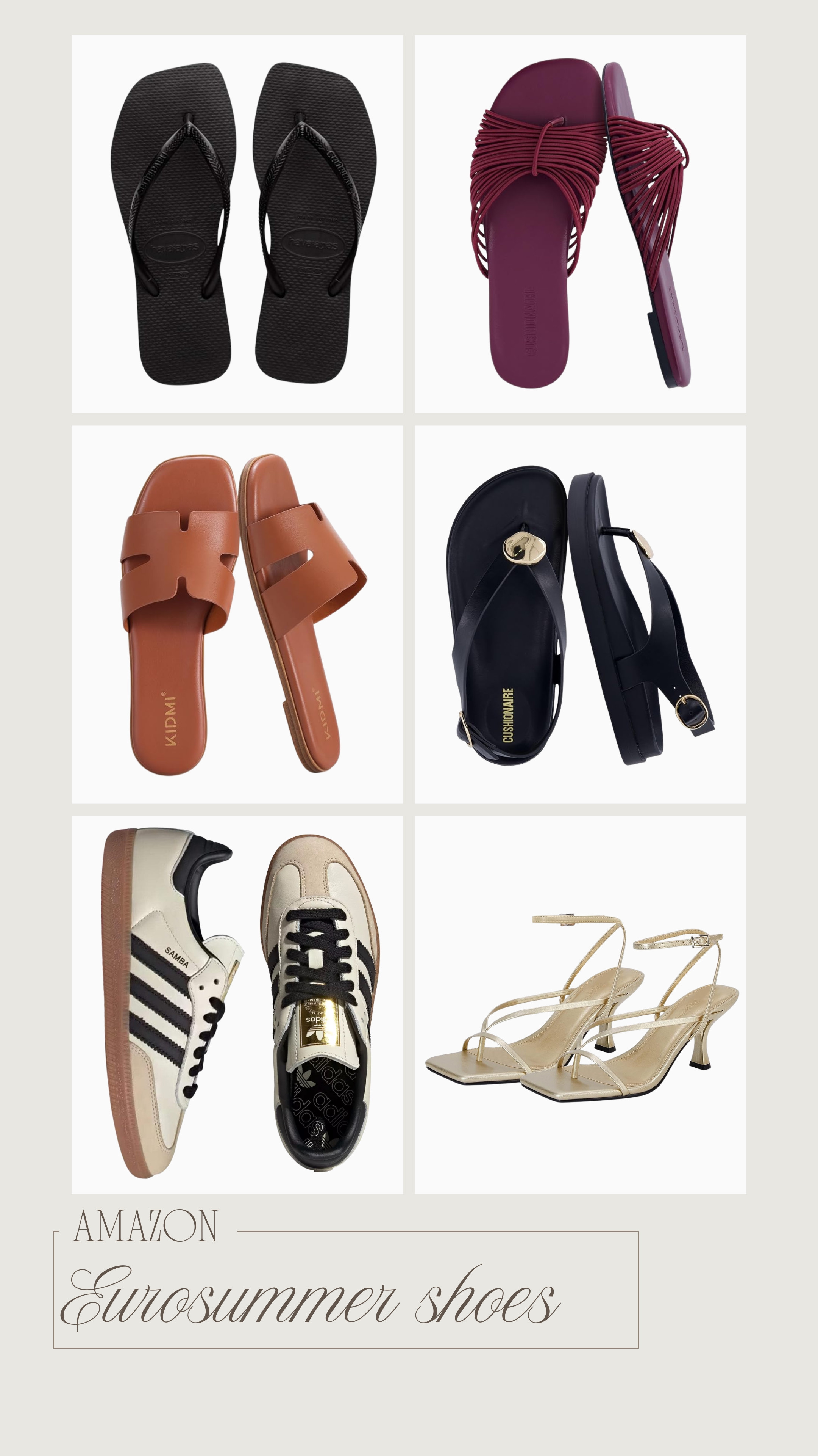 These shoes are essential to take on a eurosummer trip!

sandals, sneakers, strappy heels 

 #LTKgrwm #LTKootd