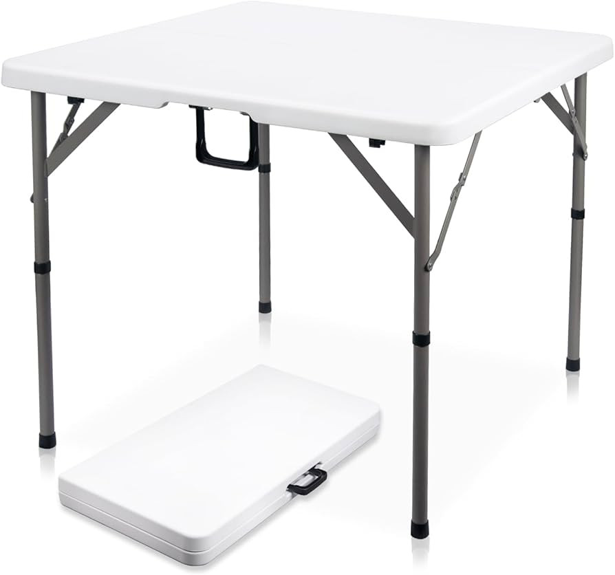 Byliable 34" Square Folding Card Table, Fold-in-Half Utility Dining Portable Table Heavy Duty HDP... | Amazon (US)