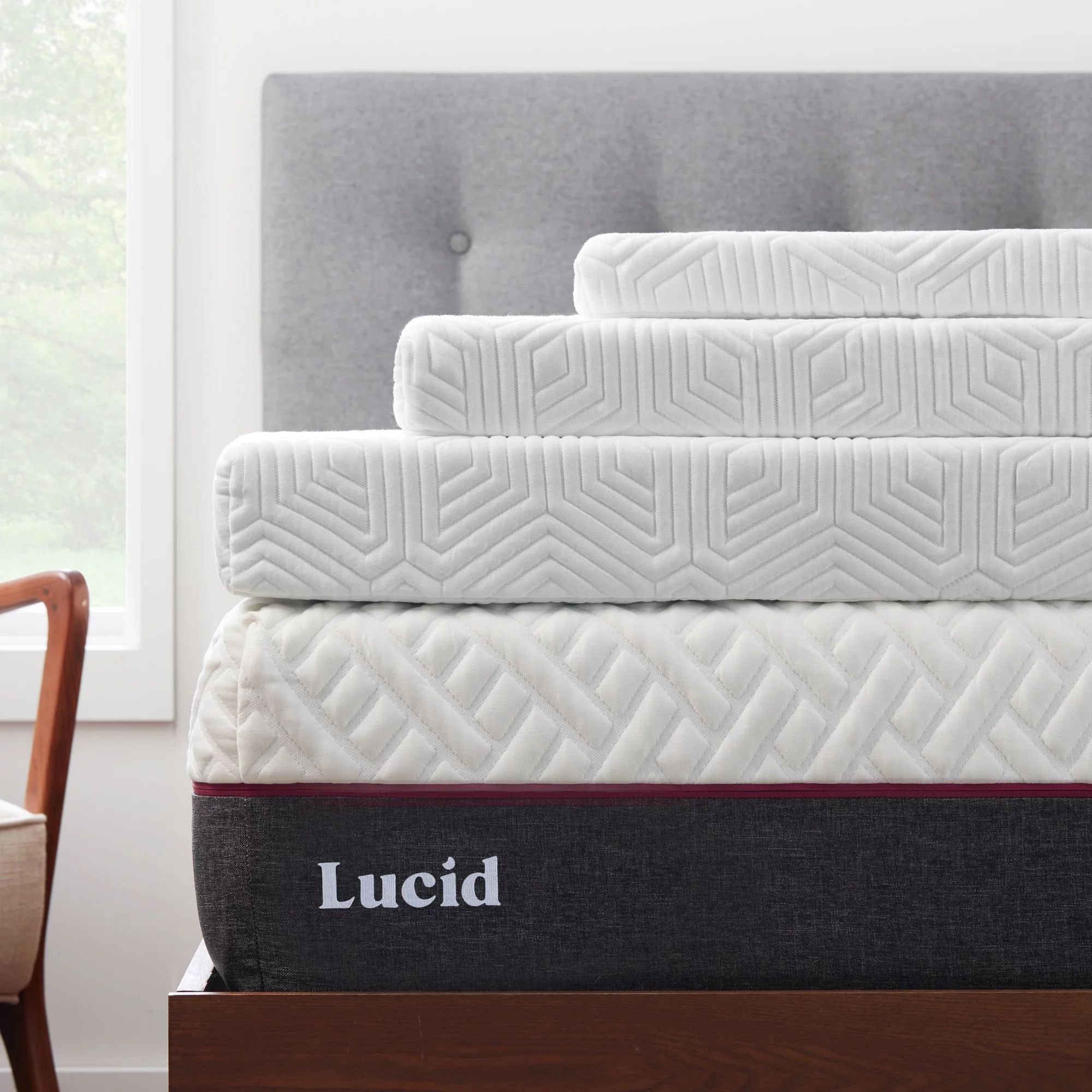 Lucid 2" Cooling Gel Plush Memory Foam Mattress Topper with Cover, Queen | Walmart (US)