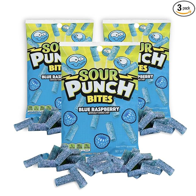 SOUR PUNCH Raspberry Candy, 5 oz - Chewy, Mouthwatering Raspberry-Flavored Sour Candy - Fat-Free,... | Amazon (US)