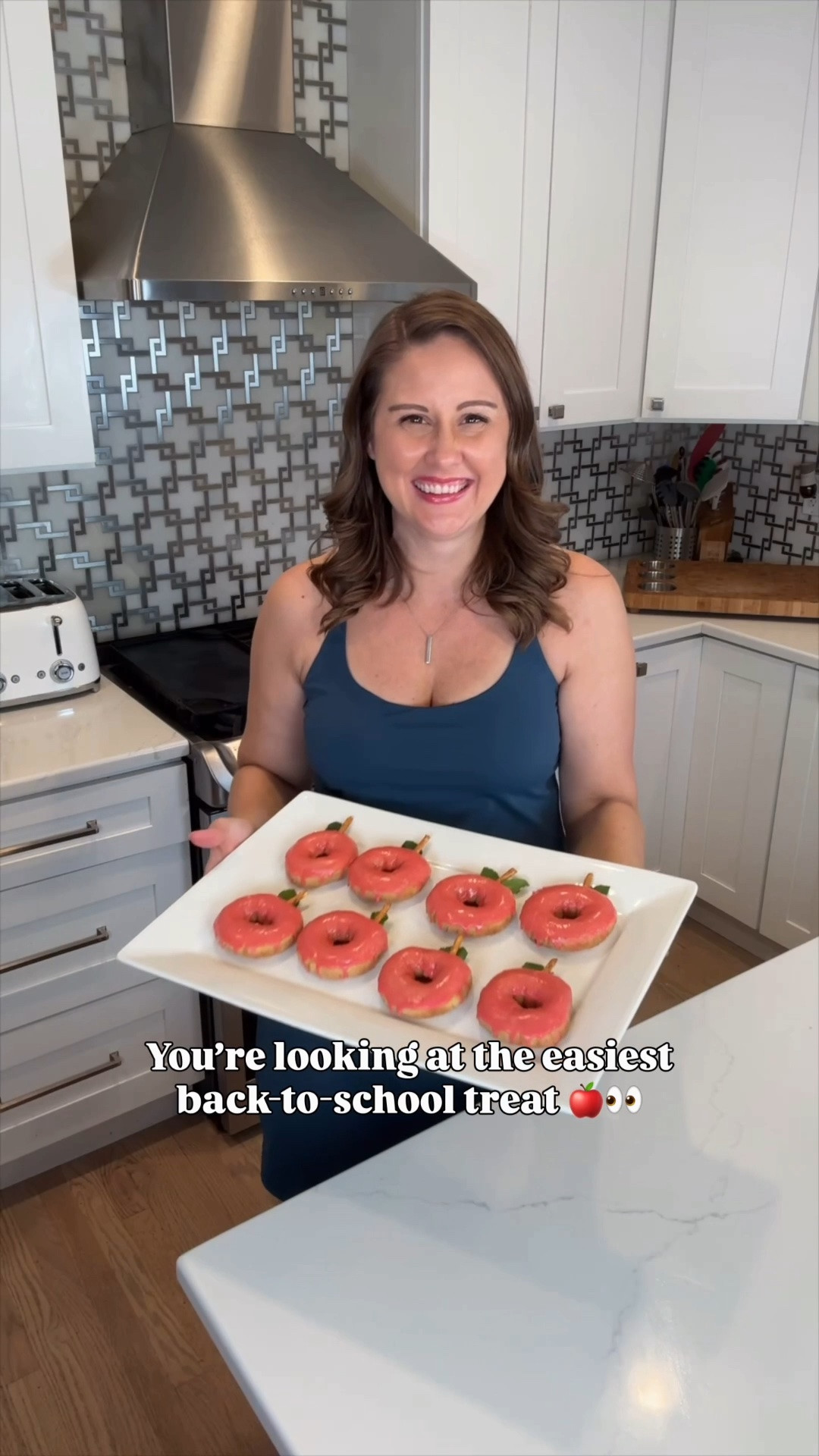 🍎 The CUTEST back-to-school treat—and you don’t even have to make the donuts! ✏️🍏 Turn store-bought plain donuts into adorable little apples in minutes. Perfect for a first-day surprise, after-school treat or teacher treat! ❤️

Easy Glaze:
🍎 2 cups powdered sugar
🍎 2 tsp vanilla extract
🍎 1/4 cup whole milk
🍎 Approx. 3 drops red food coloring

Whisk until smooth, dip the tops of the donuts + let set. Finish each one with a pretzel stick stem + fresh mint leaf! 🍃 

SAVE this for back-to-school season! ✏️🍎

#LTKBackToSchool #BackToSchoolTreats #AppleDonuts #EasyTreats #LTKFamily

#LTKKids #LTKmomlife