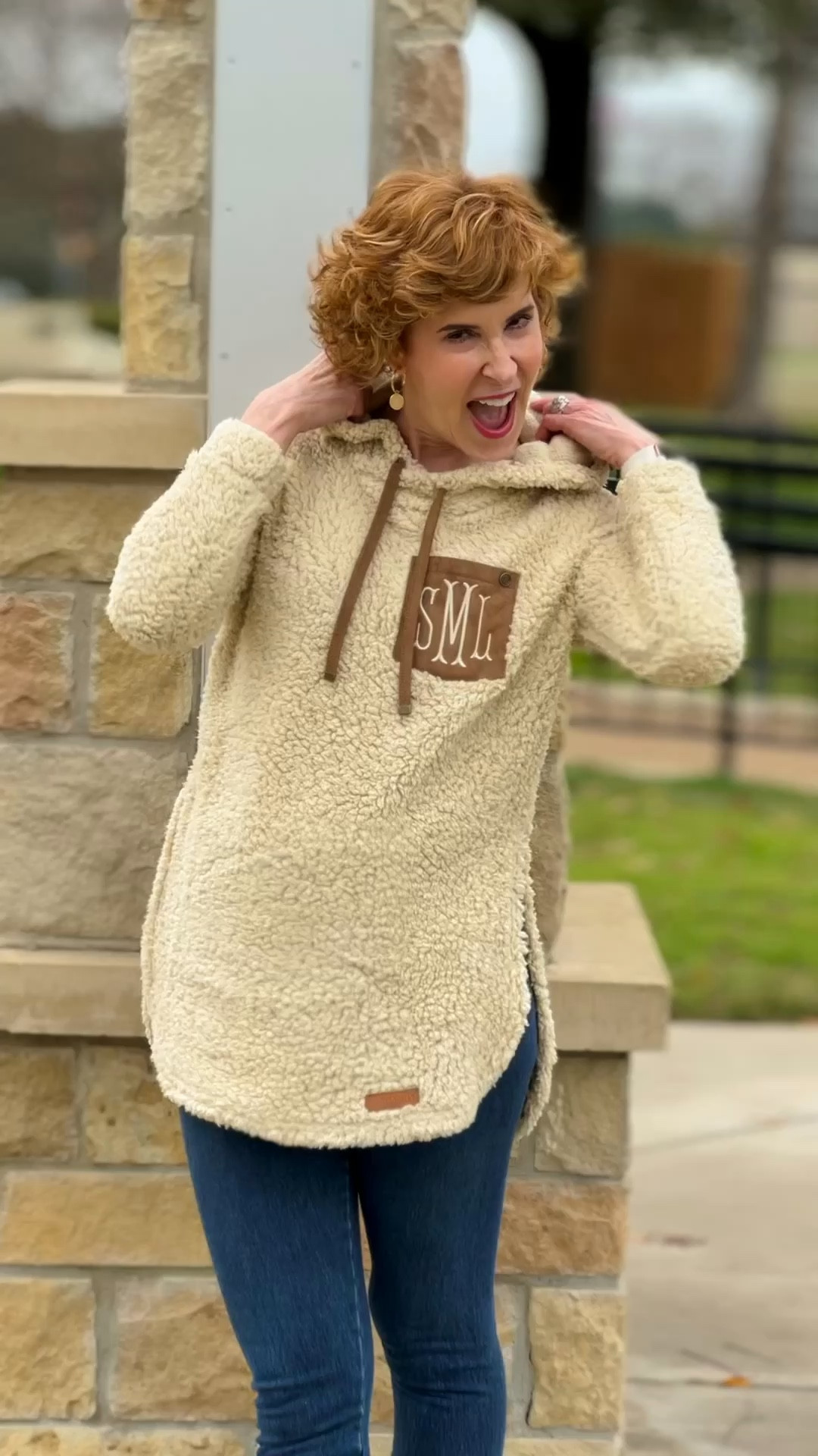 Monogrammed Fleece Tunic - Marleylilly