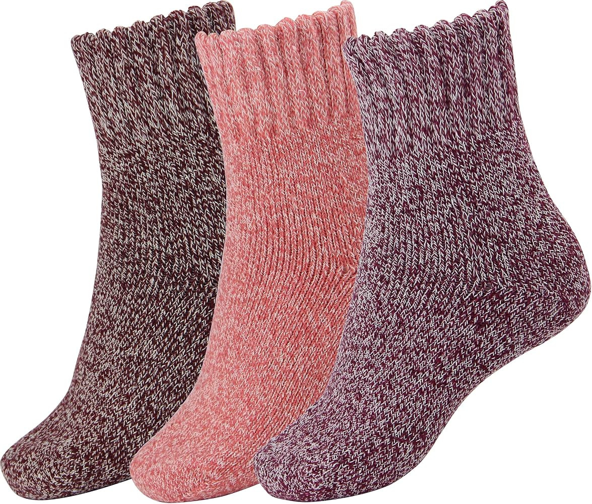 BomKinta Boot Socks for Women Winter Solid Thick Warm Socks Cozy Crew Socks Christmas Gift | Amazon (US)