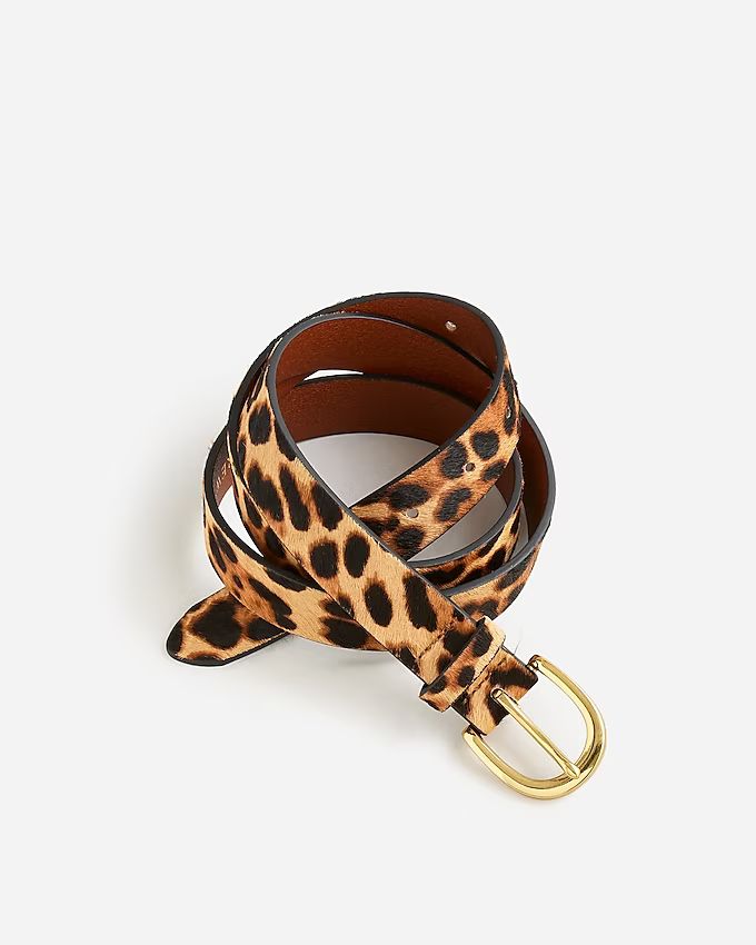 Calf hair belt in leopard | J.Crew US