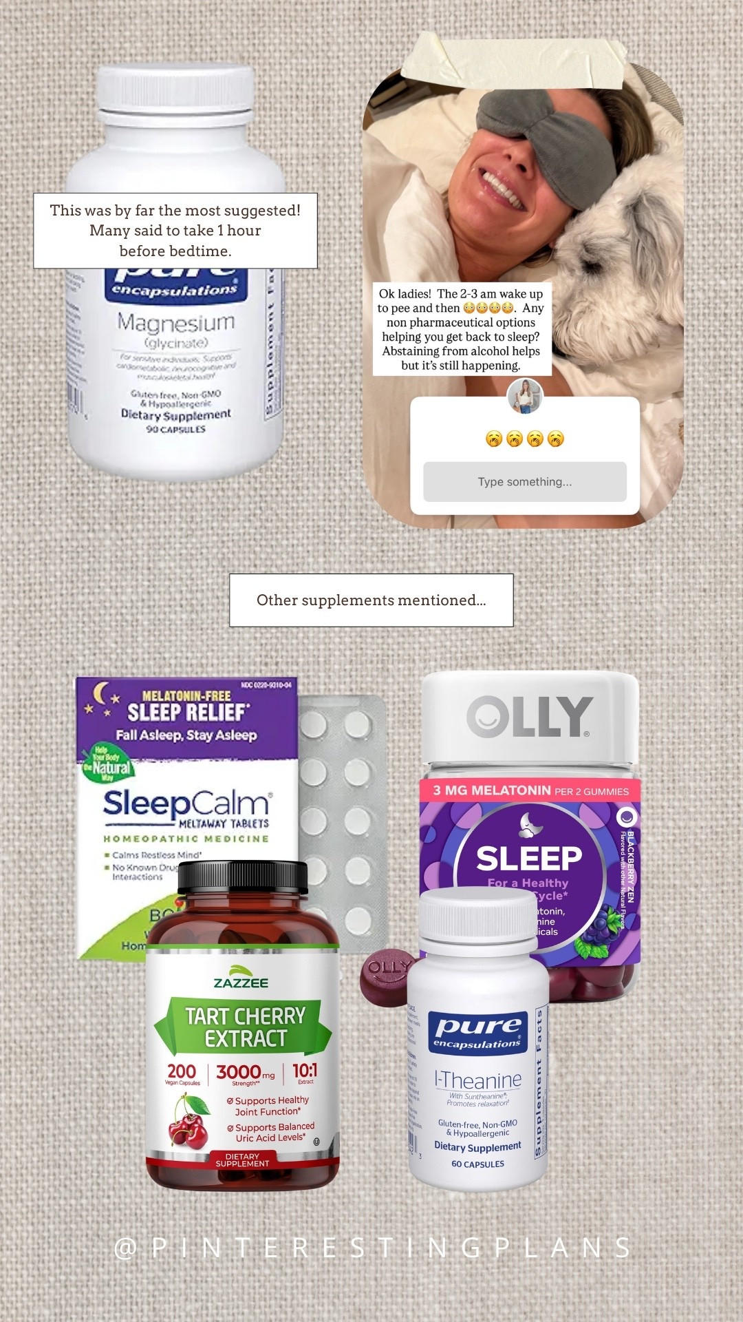 I’ve been waking up at 2-3am to pee and then wide awake 😳😳. So many of you are dealing with this too and had lots of recs on what works for you. Linking them here.

Many of you also said practicing relaxation techniques, meditation and audiobooks/sleep stories help too!

#LTKmomlife #LTKselfcare #LTKOver40