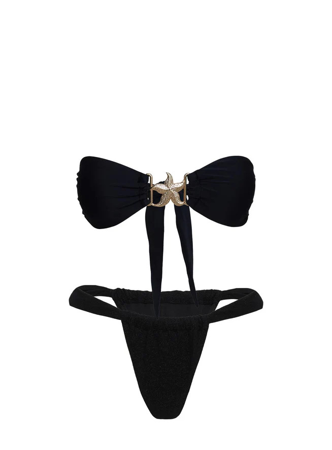 So Sunkissed Hardware Detail Bikini Top Black | Princess Polly US