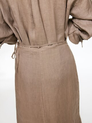 Wickelrock aus Leinen – Dunkles Graubraun – Damen – ARKET DE | Arket EU