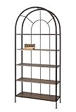 Creative Co-Op Metal Framed 5 Wood Shelves Bookshelf, Rust | Amazon (US)