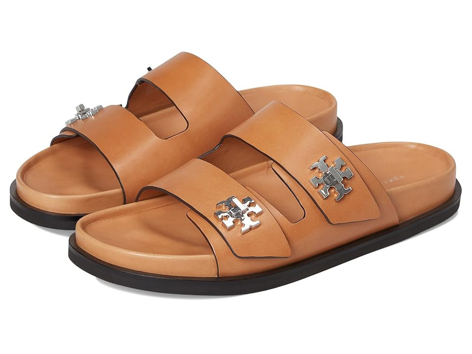 Tory Burch T Lock Sport Slide Women's Wedge Shoes Camello : 10.5 M, Leather | Zappos