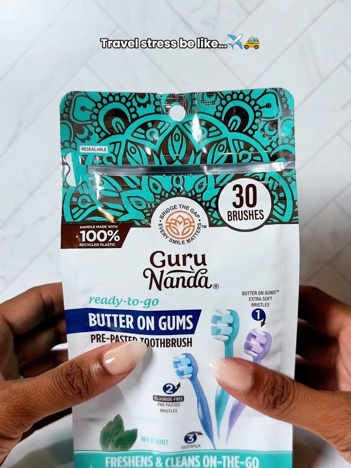 Fresh breath on standby ✨ These GuruNanda mini toothbrushes are pre-pasted + wrapped, so you can literally brush anywhere — no sink, no stress. Toss a few in your bag and you’re set. 💼🦷 

#ad Grab them on my Amazon Live + Amazon Storefront 🔗 links in bio! 

#gurunanda #travelessentials #travelhacks #wellnessthatworks #amazonfinds #amazonmusthaves