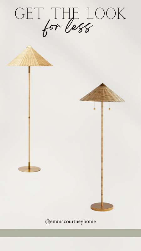 Get the look for less, designer inspired rattan floor lamp 

#LTKFind #LTKstyletip #LTKhome