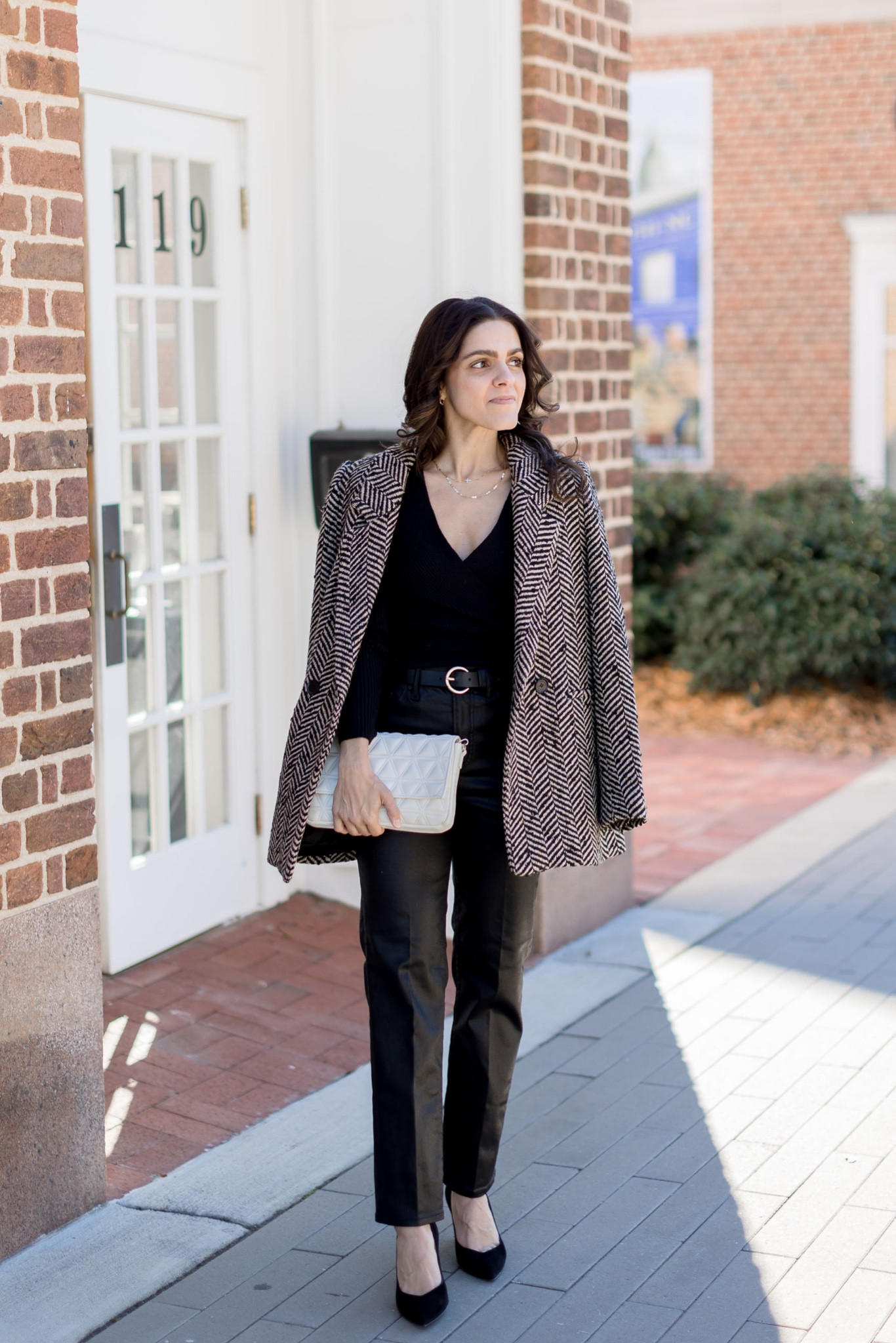 Ways to style coated jeans | #dressyoutfit #partylook #blackjean #blazer #holidaypant #classystyle #express 

#LTKunder100 #LTKstyletip