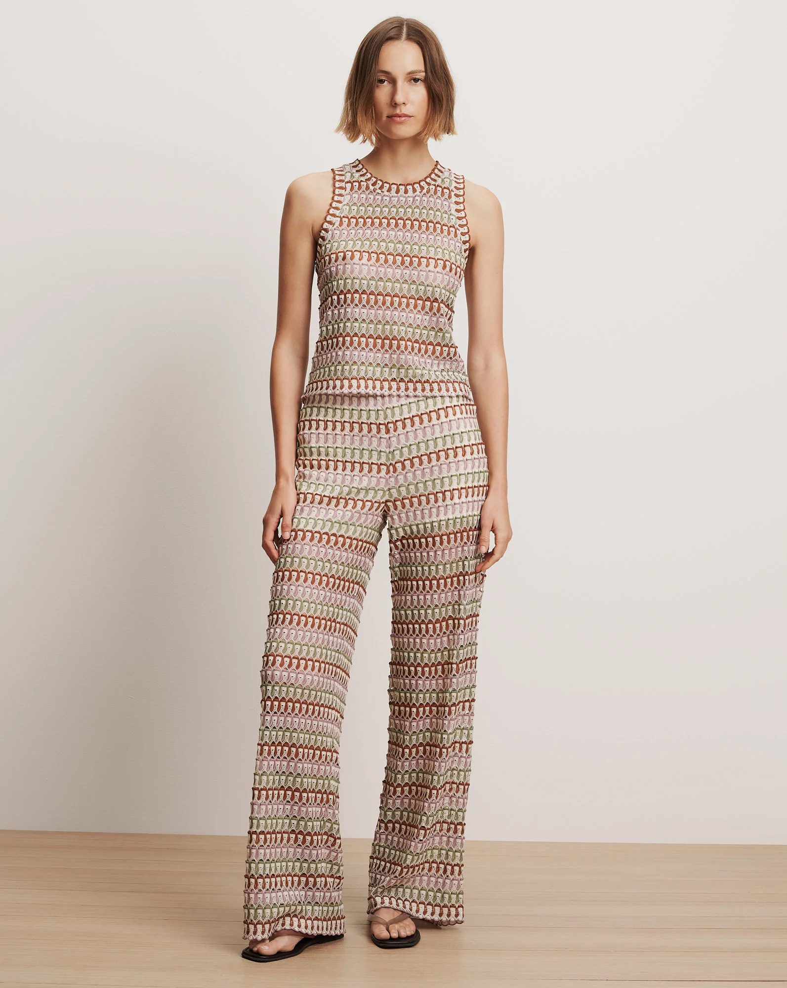Rhett Crochet Tank Top in Deep Ochre/Dove White Multi | Veronica Beard | Veronica Beard