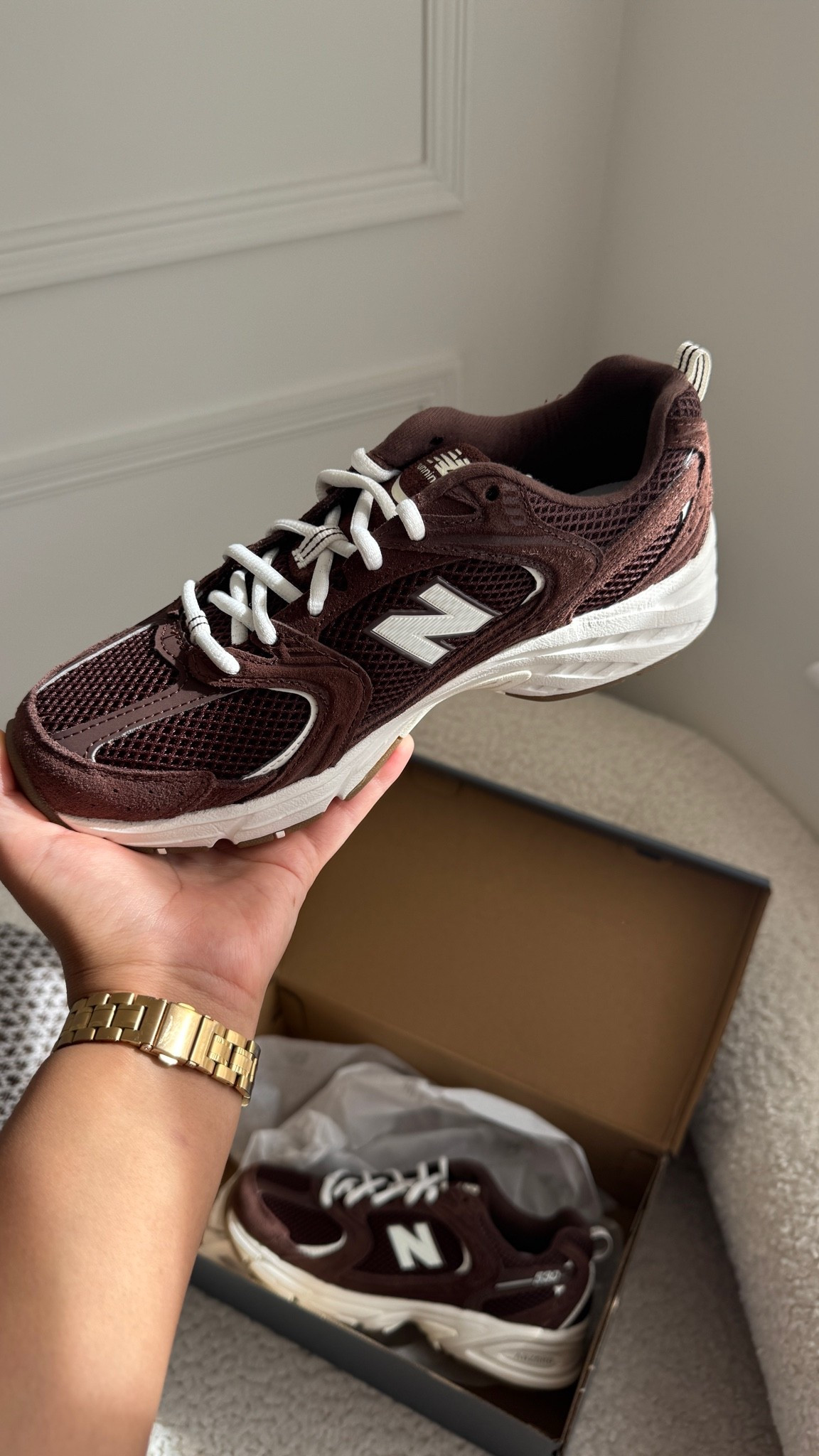 20% off chocolate brown new balance if you are a student