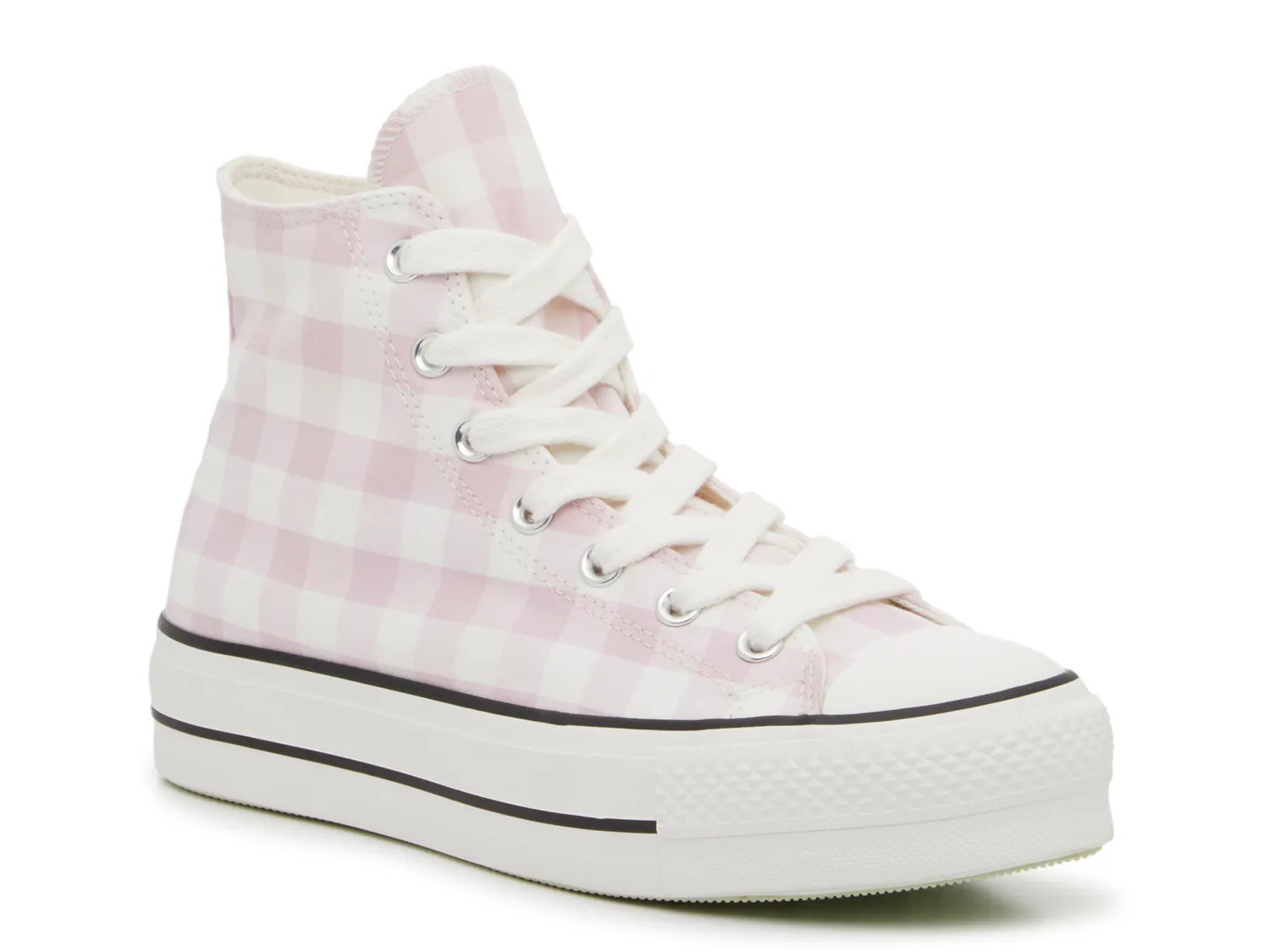 Converse Chuck Taylor All Star Gingham Platform Sneaker | Women's | White/Lilac | Size 9 | Sneakers | DSW
