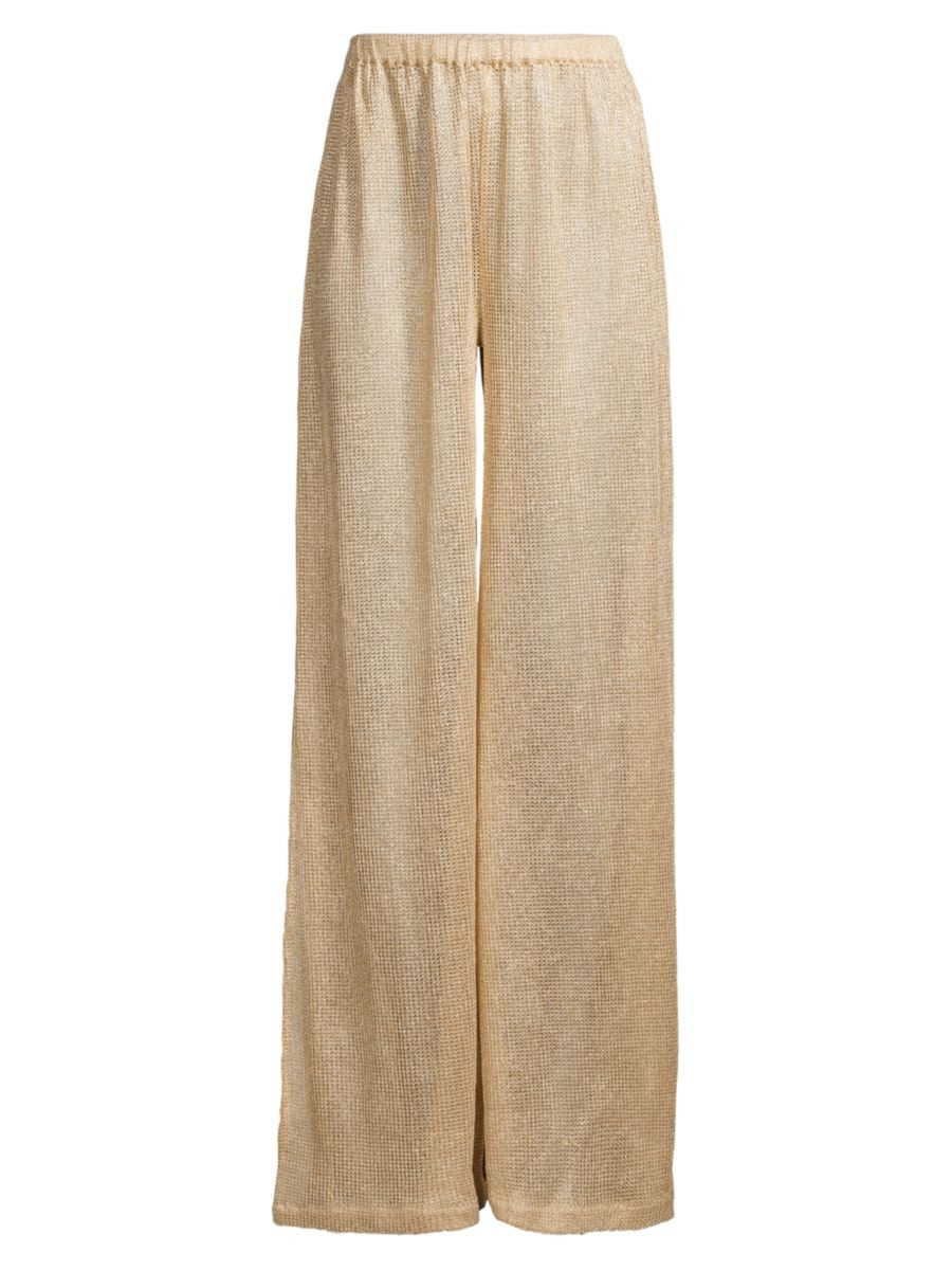 Melissa Metallic-Knit Pants | Saks Fifth Avenue