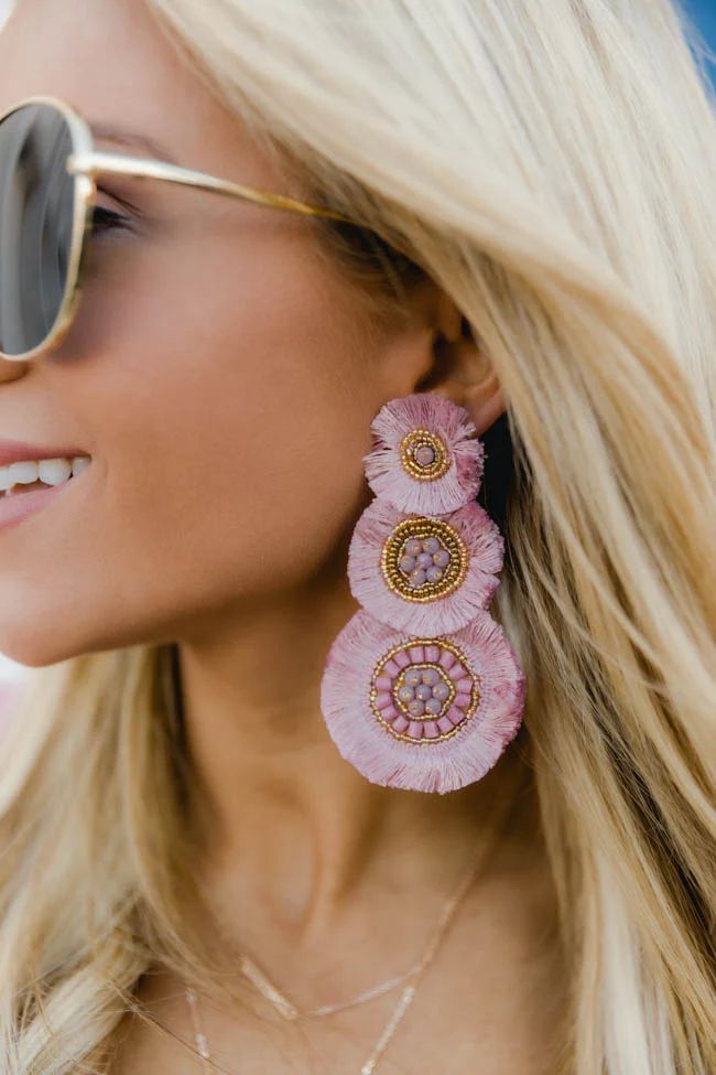 Fearless Chances Pink Beaded Earrings | The Pink Lily Boutique