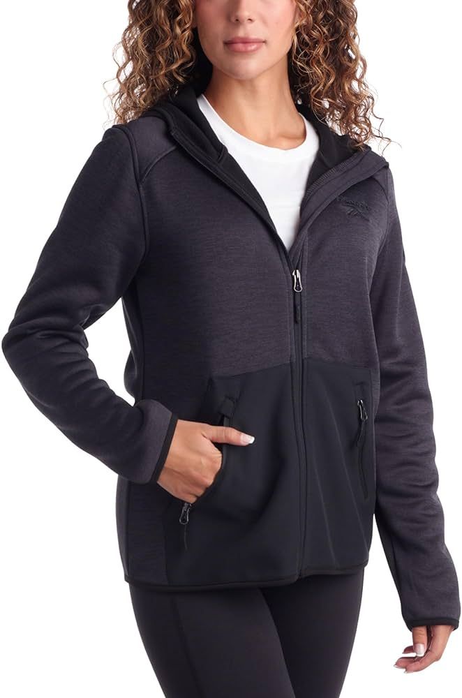 Reebok Women’s Active Sweatshirt – Performance Fleece Zip Hoodie Sweatshirt – Dry Fit Perfo... | Amazon (US)