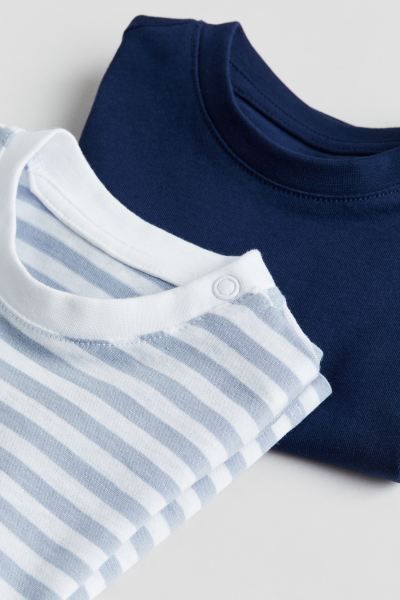 2-pack Cotton T-shirts - Blue/striped - Kids | H&M US | H&M (US + CA)