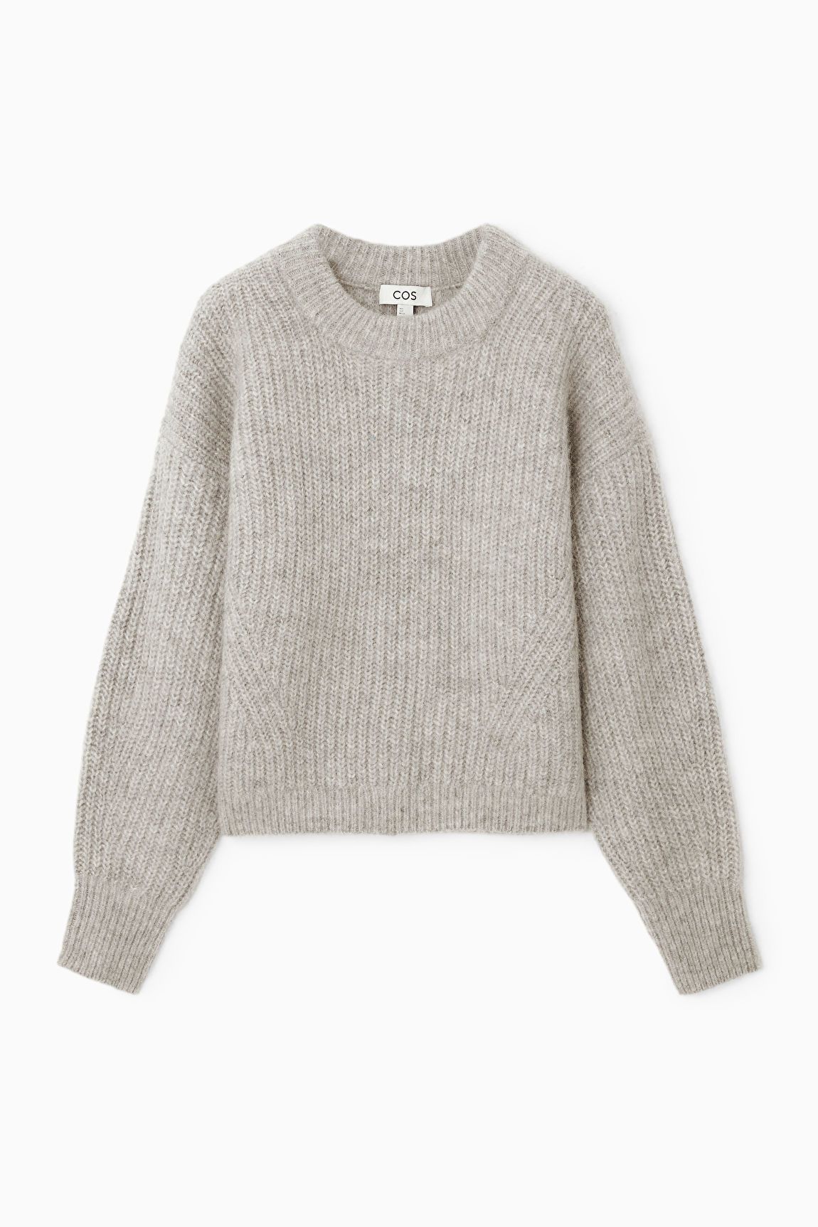 CROPPED ALPACA AND WOOL-BLEND SWEATER - LIGHT GRAY MÉLANGE - Knitwear - COS | COS (US)