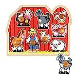 Melissa & Doug Farm Animals Jumbo Knob Wooden Puzzle - Wooden Peg Chunky Baby Puzzle, Preschoool ... | Amazon (US)