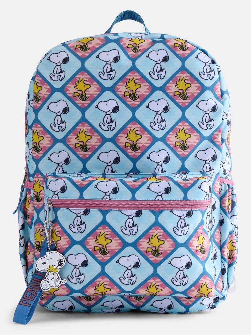 Peanuts Kids' 17" Print Laptop Backpack, Blue | Walmart (US)