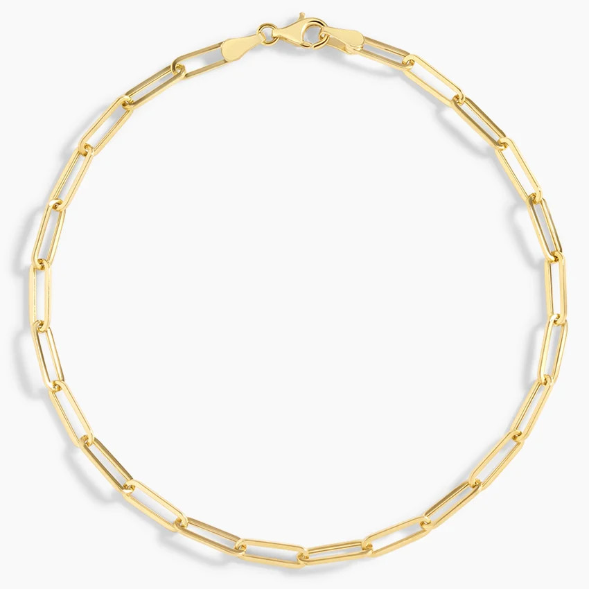 14K Yellow Gold Devon Paperclip Chain Anklet | Brilliant Earth
