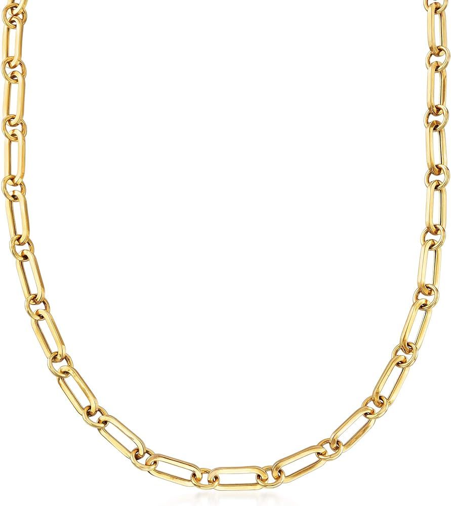 Ross-Simons Italian 18kt Gold Over Sterling Paper Clip Link Necklace | Amazon (US)