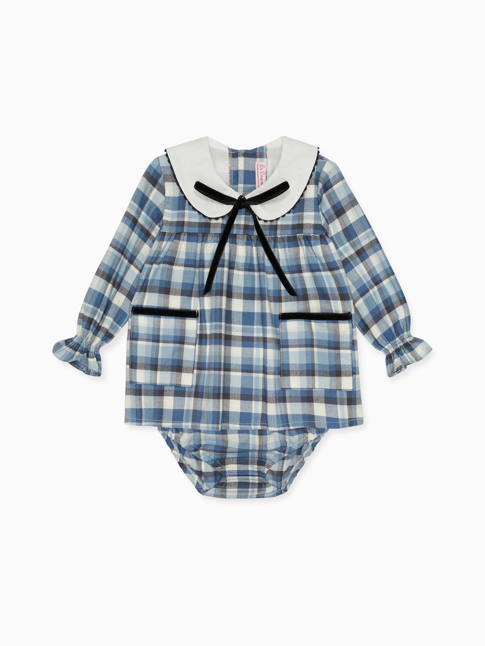 Blue Check Scarlet Baby Girl Set | La Coqueta (US)