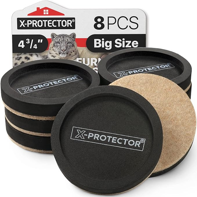 Felt Furniture Sliders for Hardwood Floors X-PROTECTOR 8 PCS 4 3/4” | Amazon (US)