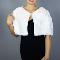Off White Faux Fur Shrug Cape Capelet Shawl Wedding Wrap, Bridal Winter Shrug, Fur Jacket, Fur Bolero, Bridesmaids Shrug, Gift | Etsy (US)