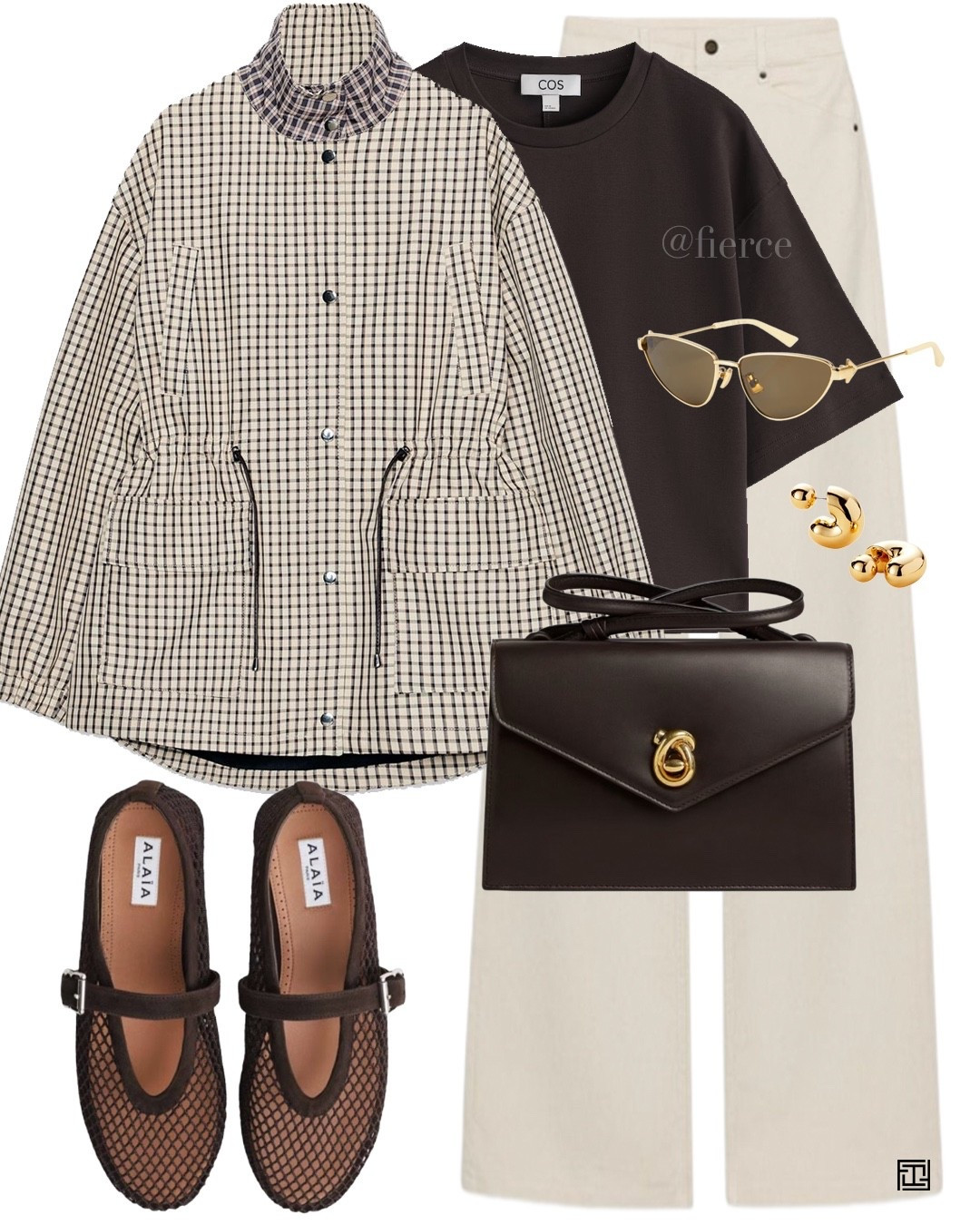 Cream jeans check jacket fishnet Mary Jane ballet flats Bottega small chocolate brown leather bag gold cat eye sunglasses chocolate brown sunglasses 

#LTKspring #LTKuk #LTKeurope