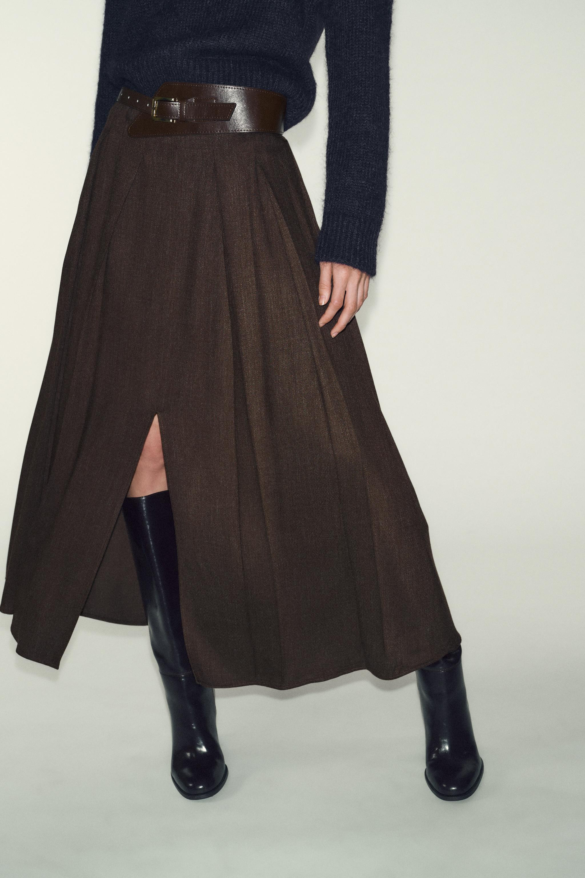 BELTED MIDI SKIRT | Zara UK
