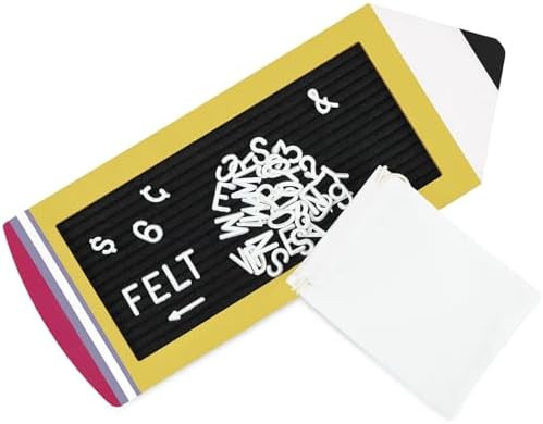 Felt Letter Board Back to School with White Characters, 10.3x9.5 in Wooden Message Board Changeab... | Amazon (US)