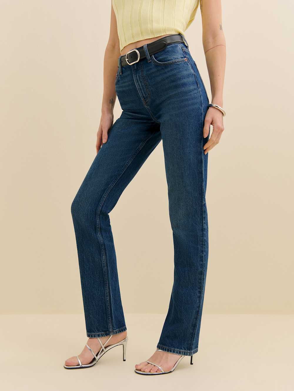 Jax Stretch High Rise Straight Jeans | Reformation (Global)
