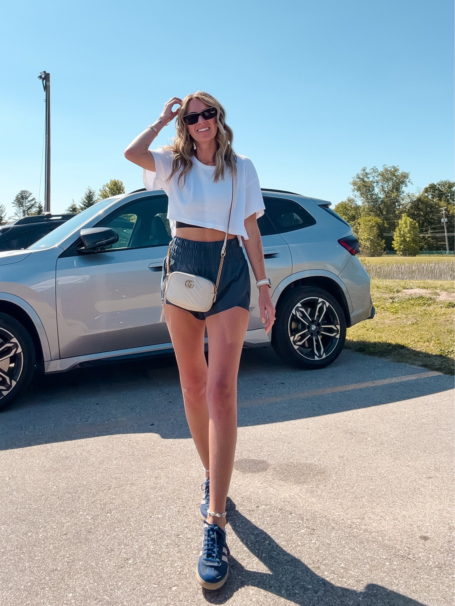 Sports mom and soccer mom outfit idea ideas for summer tournament weekends and game days
Stylish but comfy athletic look for mom’s running errands
Adidas revolve