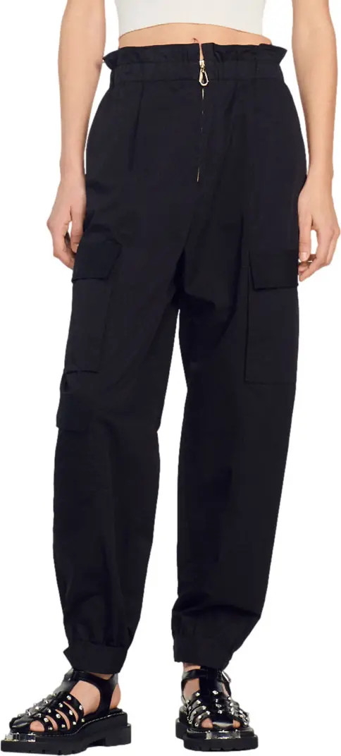 Saffre Paperbag Waist Cotton Cargo Pants | Nordstrom