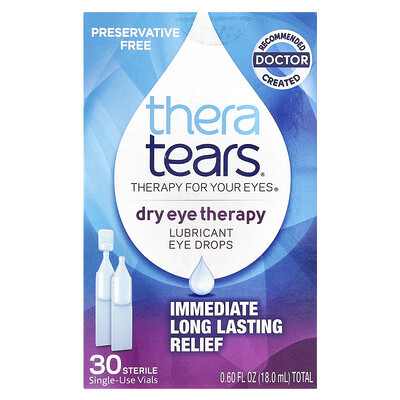 TheraTears, Dry Eye Therapy, Lubricant Eye Drops, 30 Sterile Single-Use Vials | iHerb