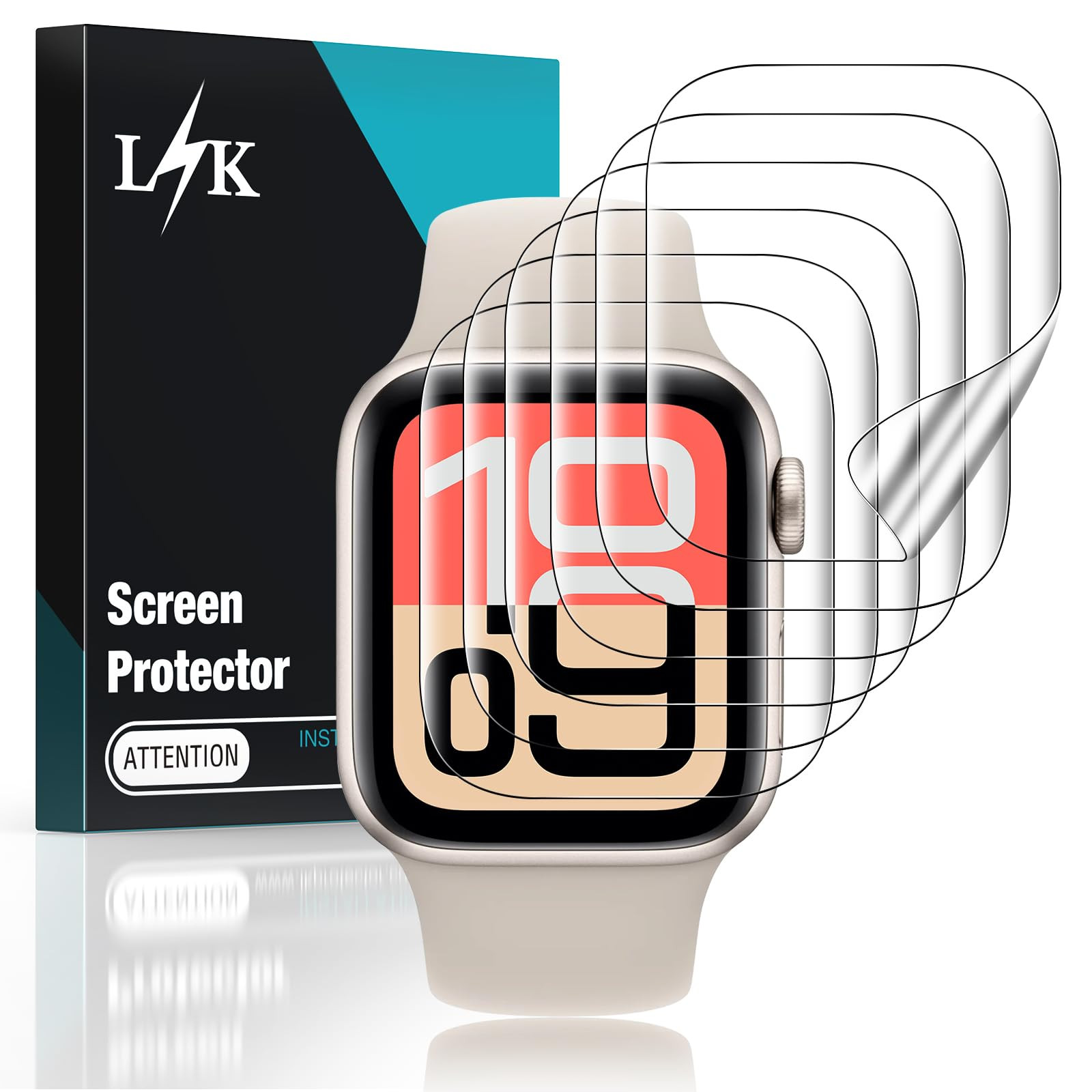 LϟK 6 Pack TPU Screen Protector for Apple Watch 40mm SE 3 /SE Series 6/5/4 - Anti Scratch No Bub... | Amazon (US)