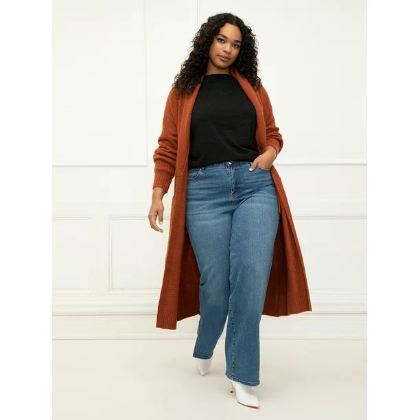ELOQUII Elements Women's Plus Size Robe Sweater Jacket - Walmart.com | Walmart (US)